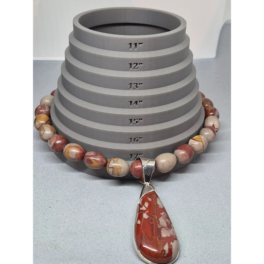 Jay King Noreena Jasper Necklace Red Sterling Silver Australian Statement